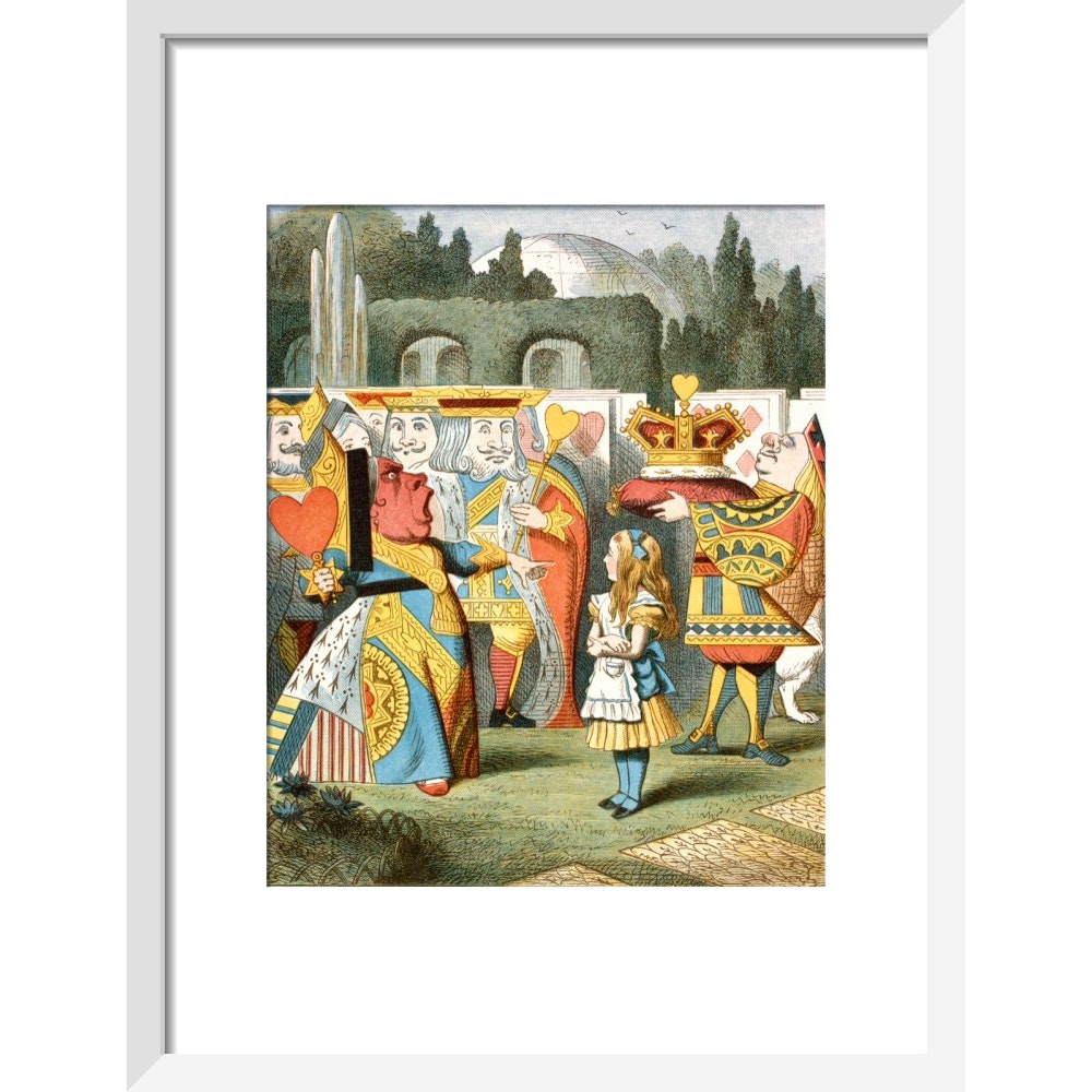 The angry Queen of Hearts print in white frame