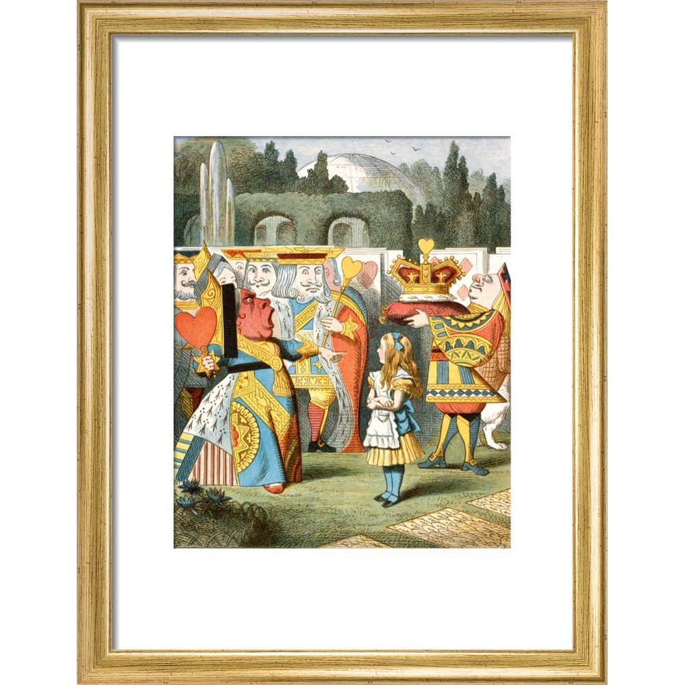 The angry Queen of Hearts print in gold frame