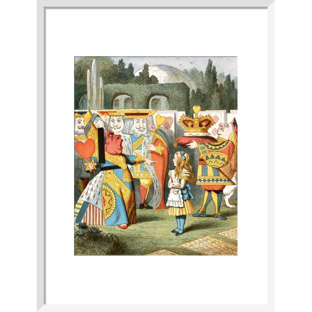 The angry Queen of Hearts print in white frame