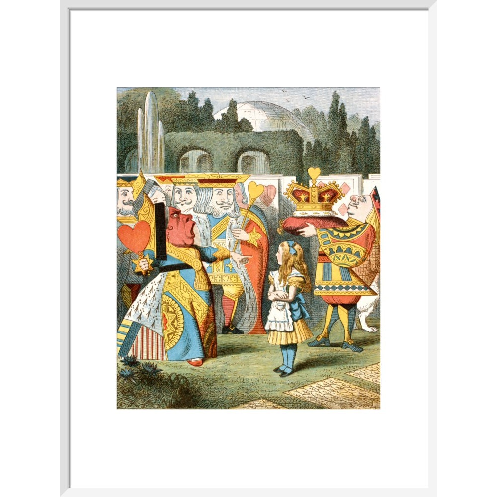 The angry Queen of Hearts print in white frame