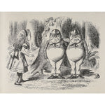 Alice meeting Tweedle Dee and Tweedle Dum for the first time print