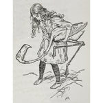 Alice playing croquet with a flamingo print