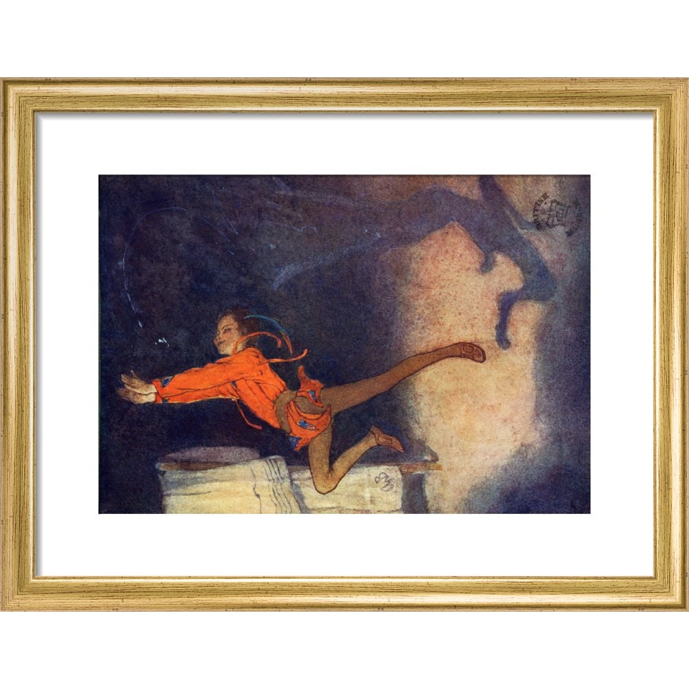 Peter Pan print in gold frame