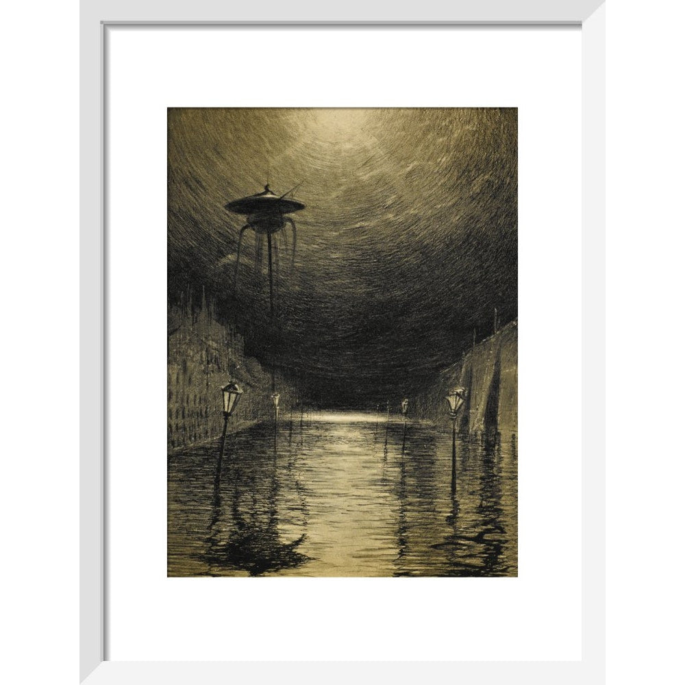 The Flooded City print in white frame