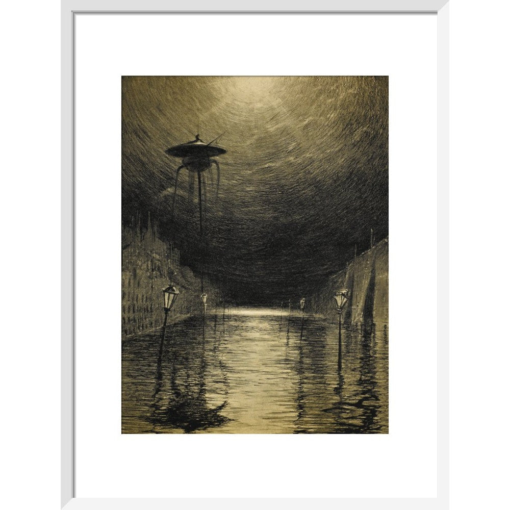The Flooded City print in white frame