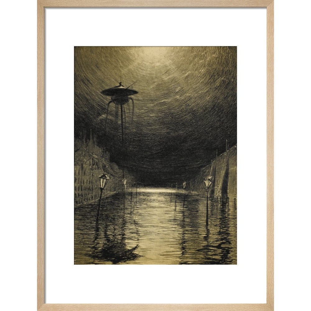 The Flooded City print in natural frame