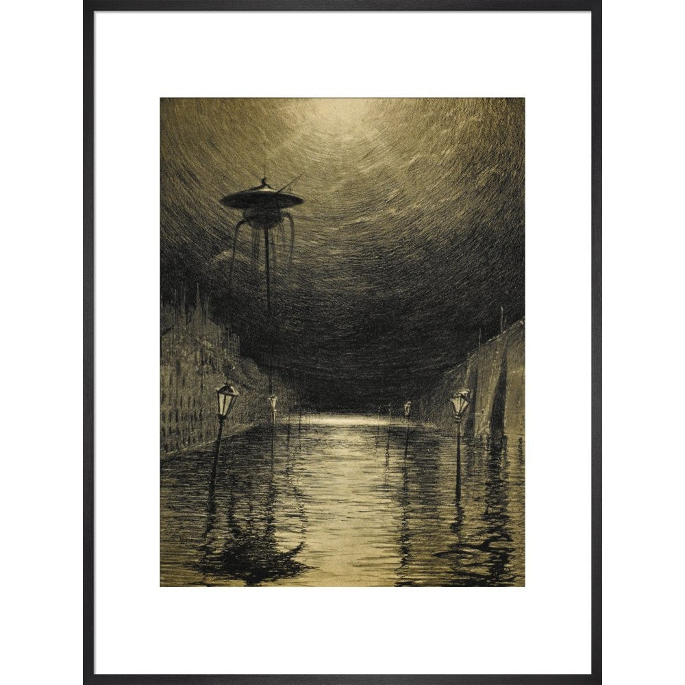 The Flooded City print in black frame