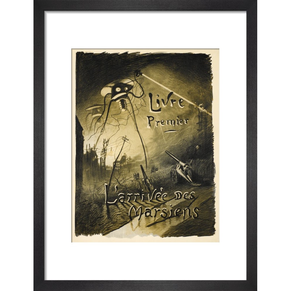 The Martians Arrive print in black frame
