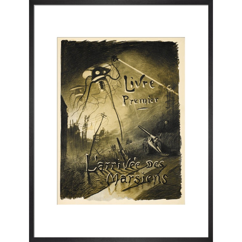 The Martians Arrive print in black frame
