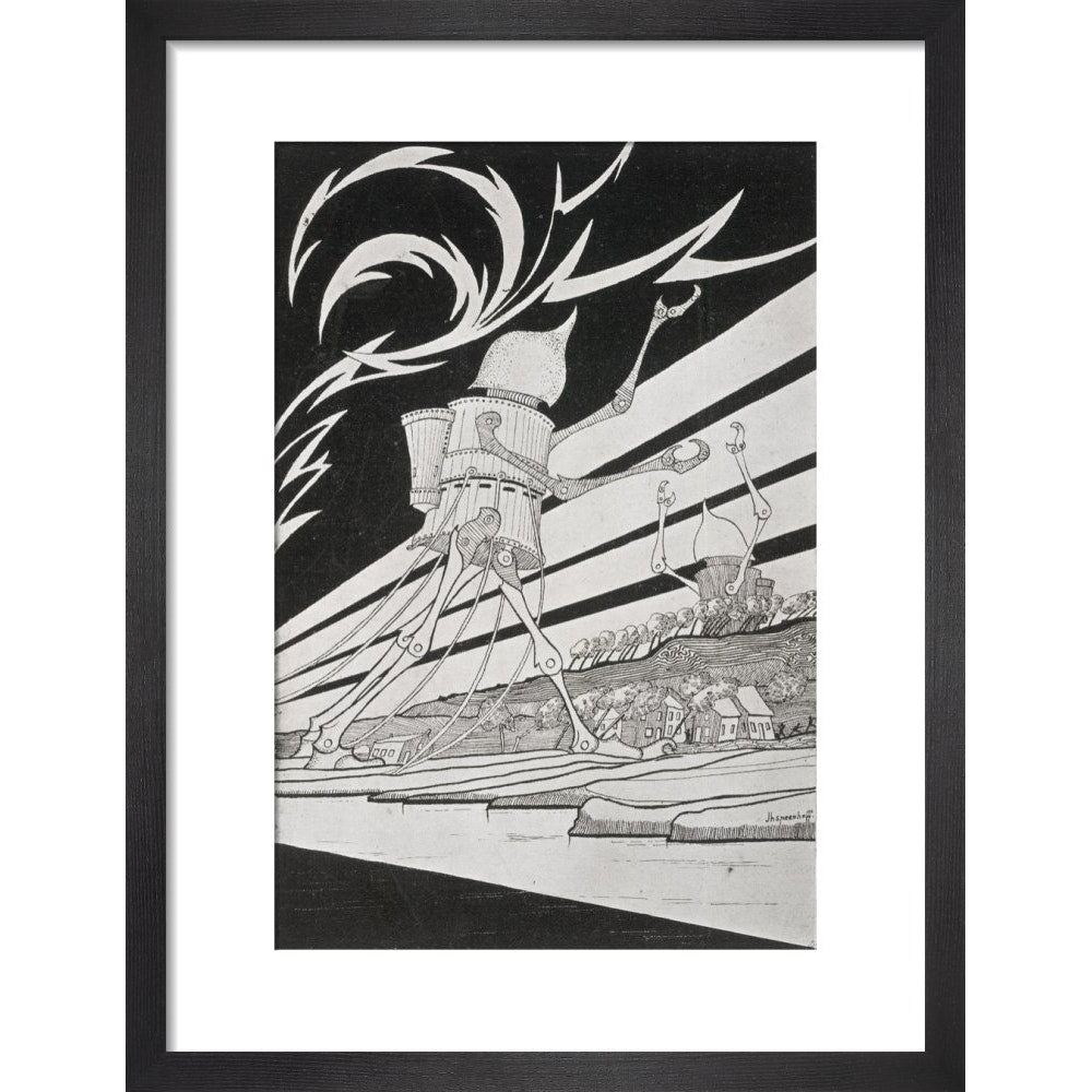 The Martian Tripods print in black frame