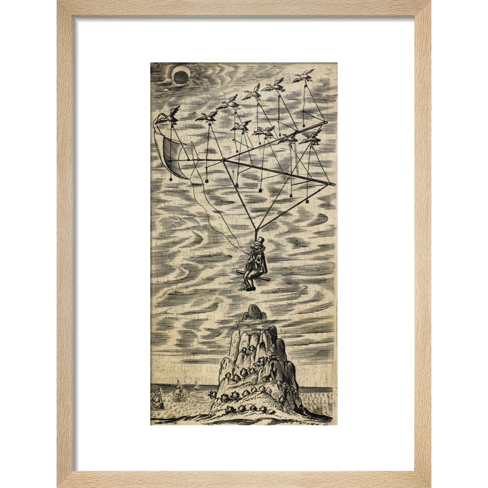 The Man in the Moone print in natural frame