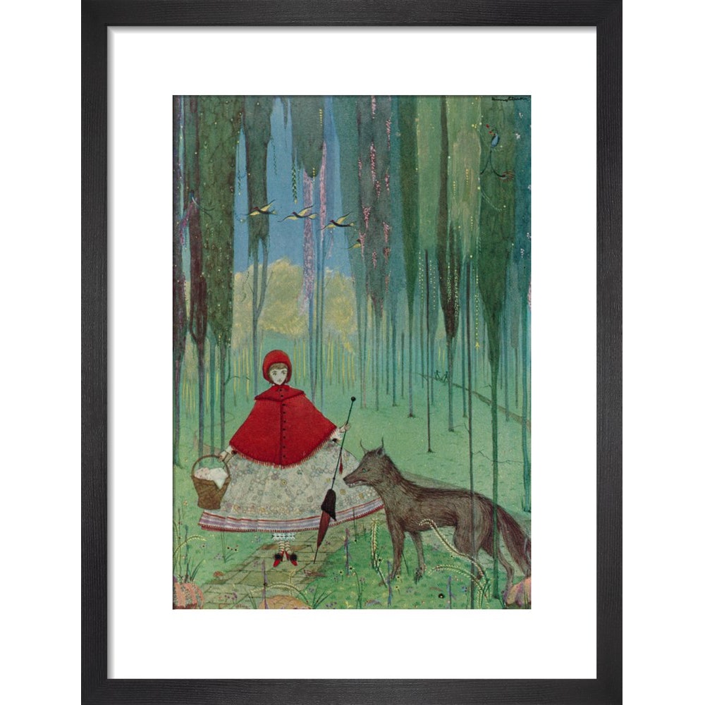 Little Red Riding Hood print in black frame