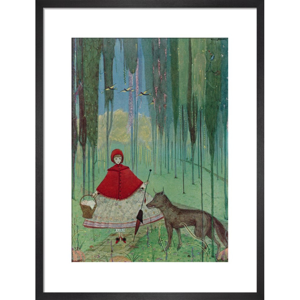 Little Red Riding Hood print in black frame