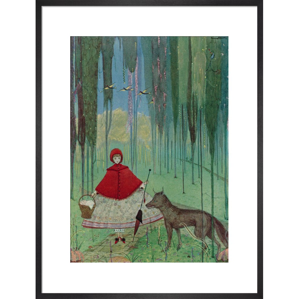 Little Red Riding Hood print in black frame