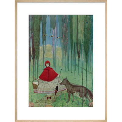 Little Red Riding Hood print in natural frame
