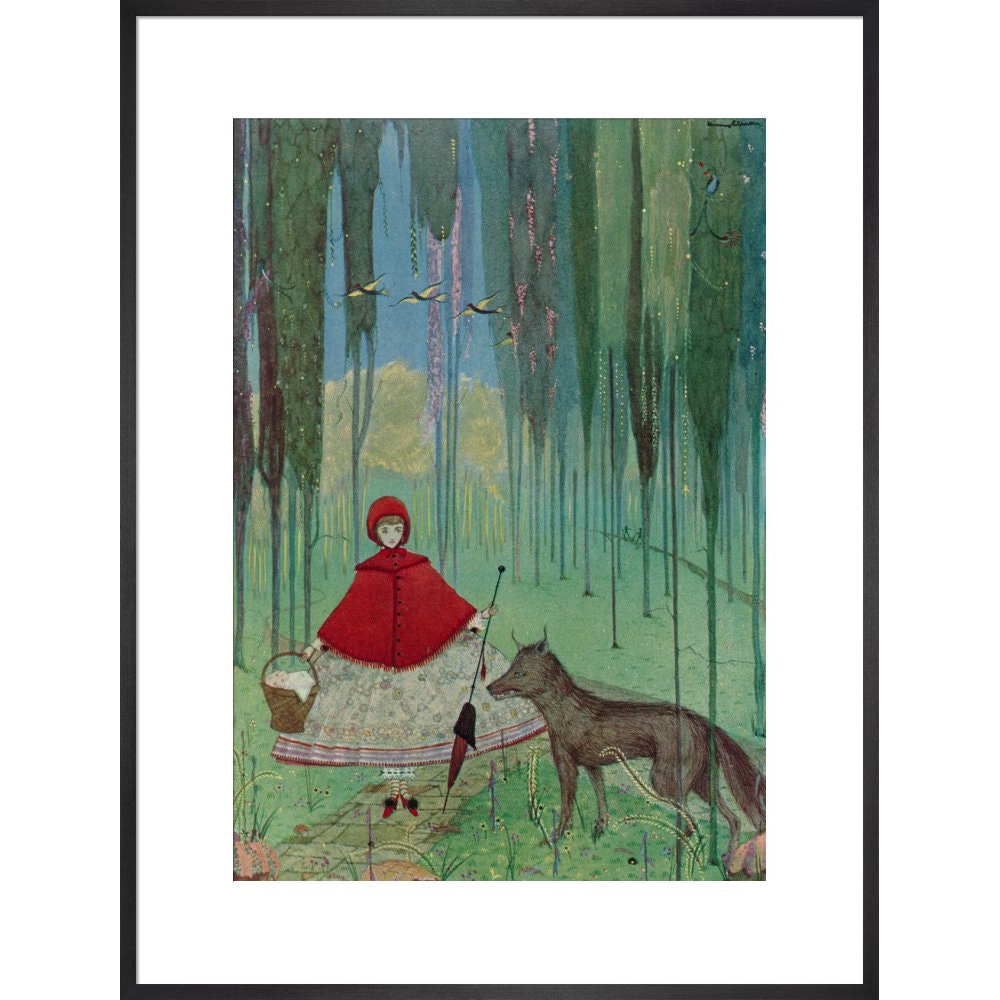 Little Red Riding Hood print in black frame