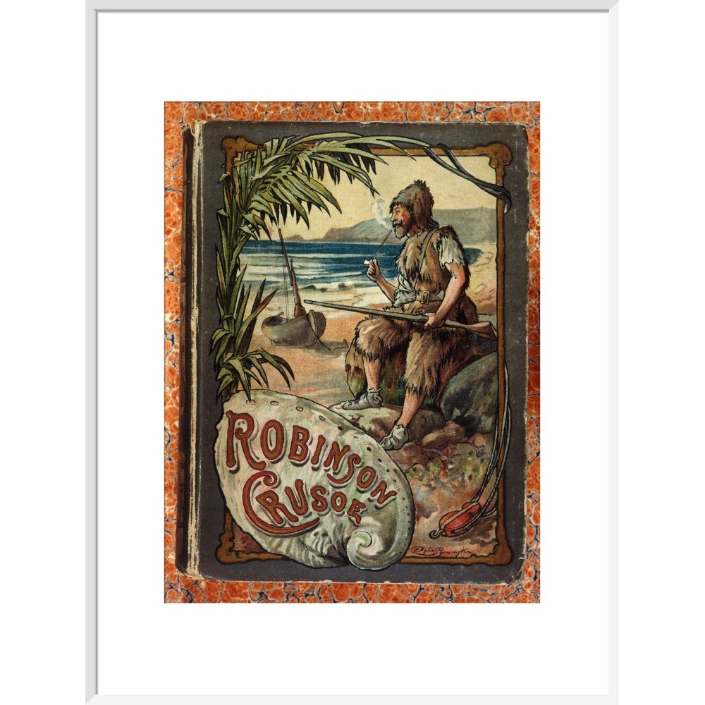 Robinson Crusoe print in white frame