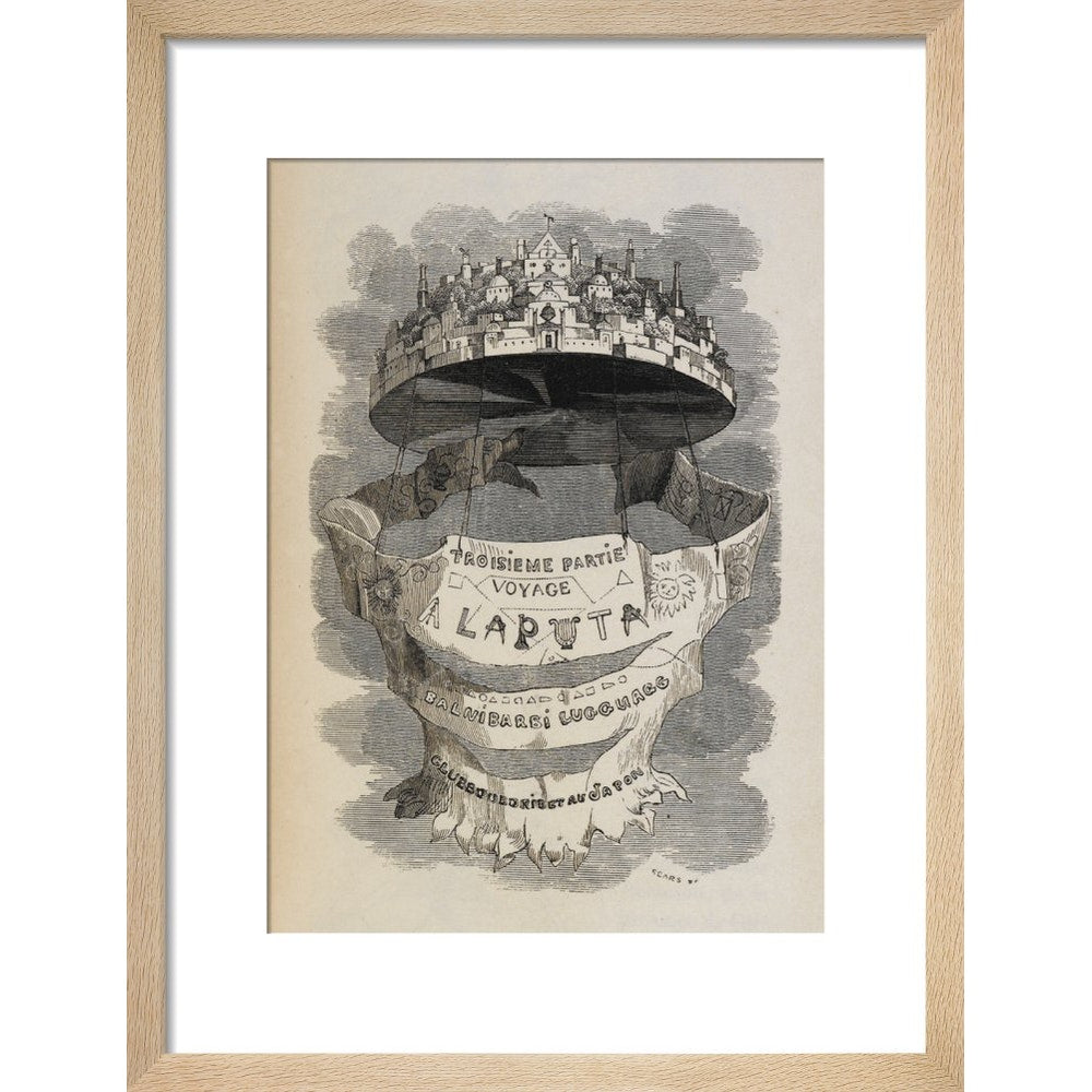 Laputa print in natural frame