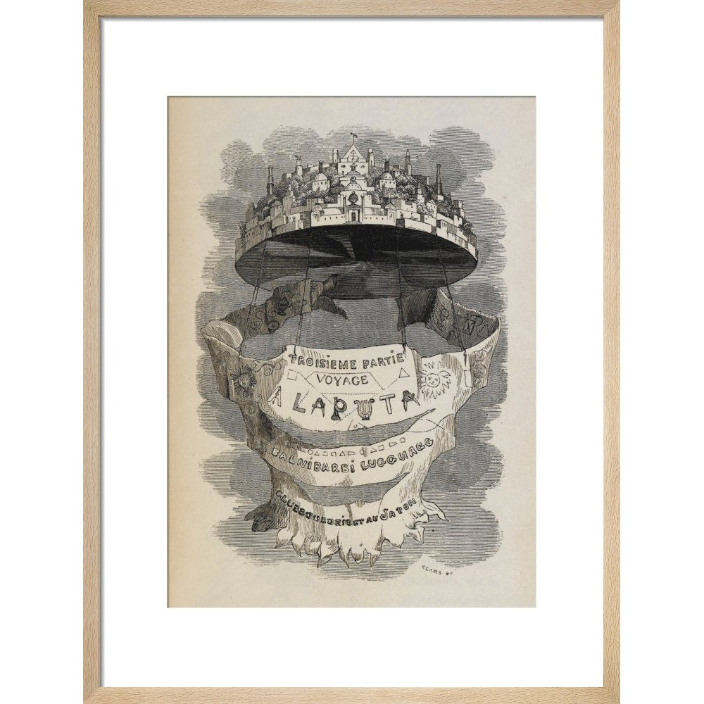 Laputa print in natural frame