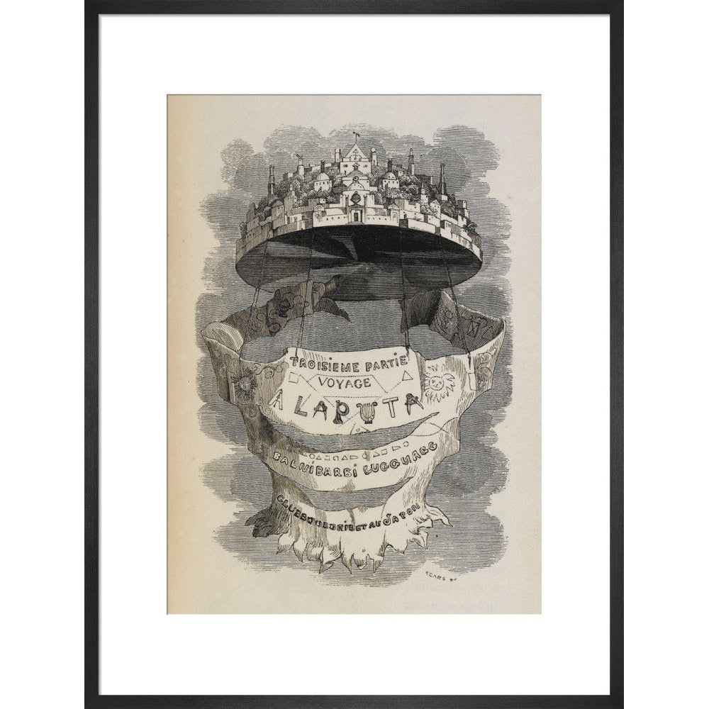 Laputa print in black frame