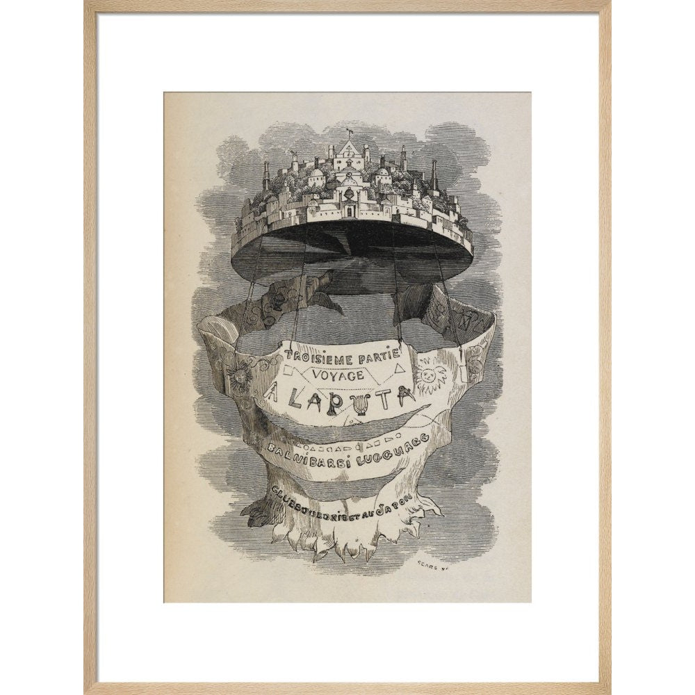 Laputa print in natural frame