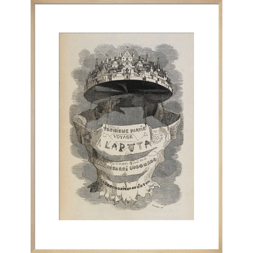 Laputa print in natural frame