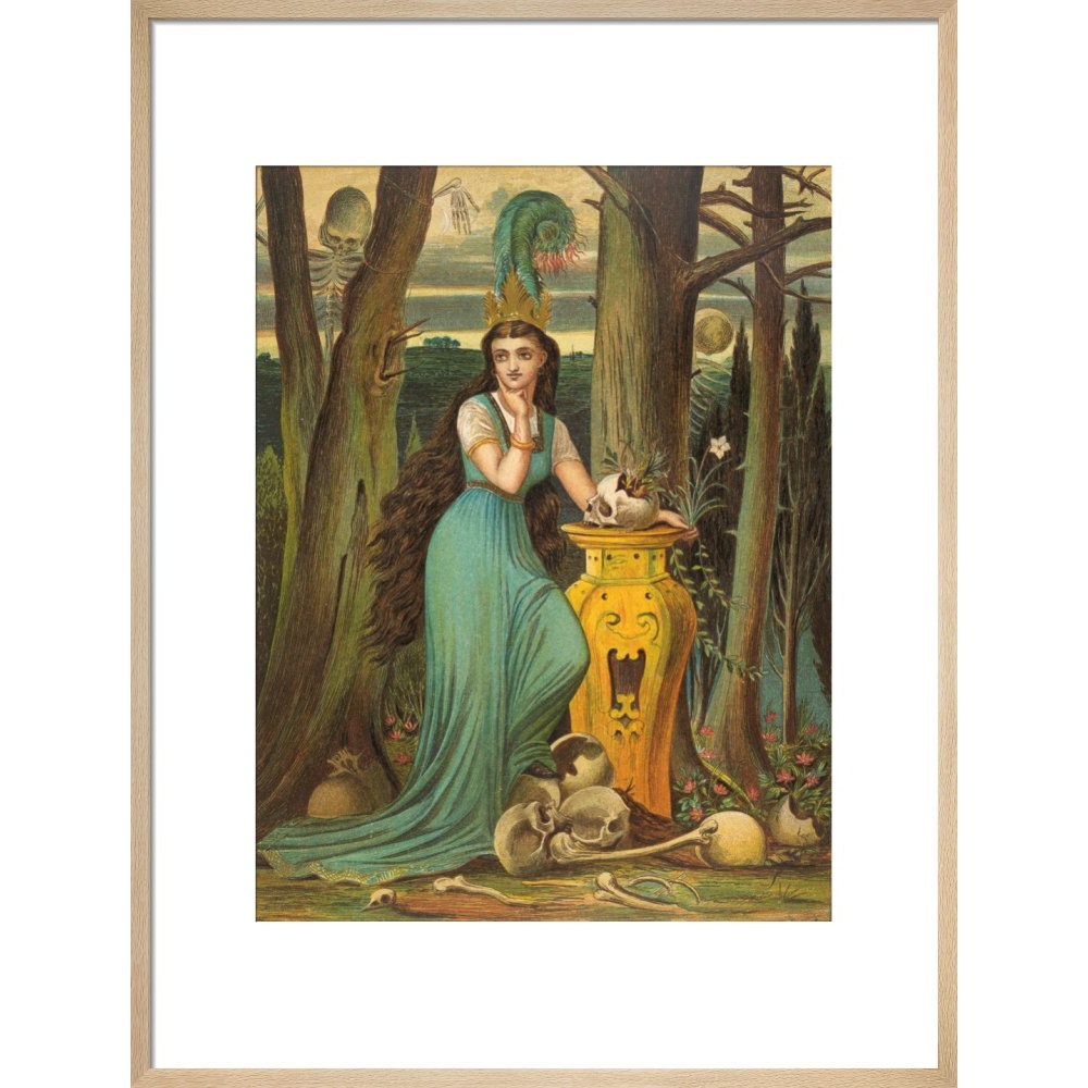 Fairy tale in the forest print in natural frame