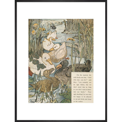 The Ugly Duckling print in black frame