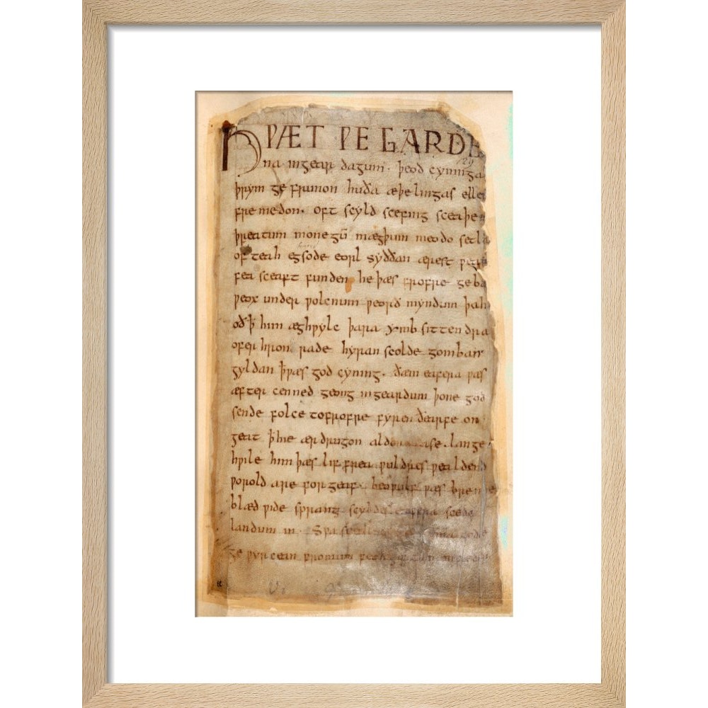 Beowulf print in natural frame