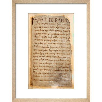 Beowulf print in natural frame