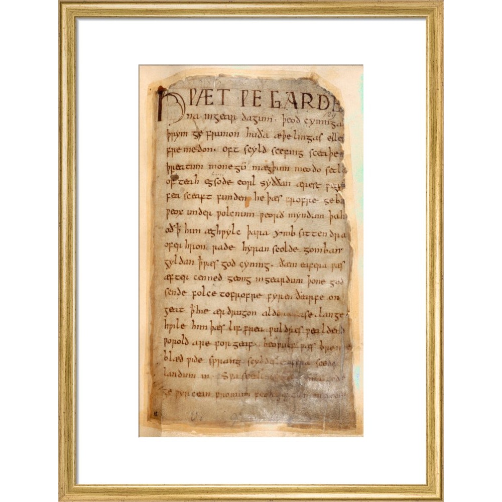 Beowulf print in gold frame
