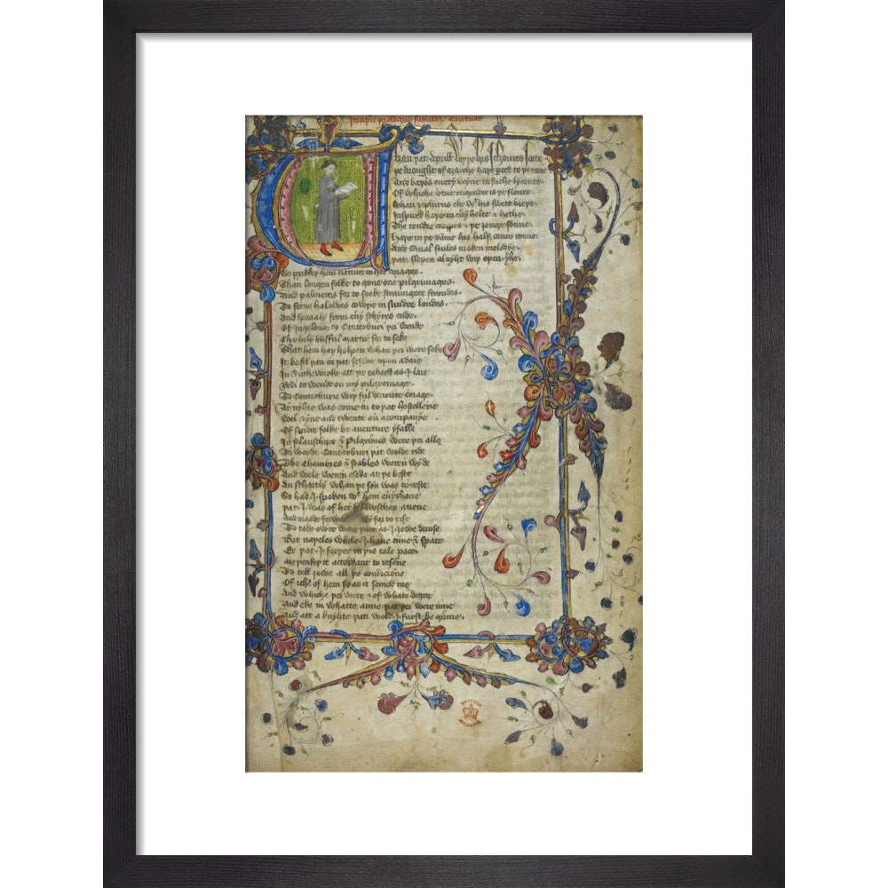 Canterbury Tales print in black frame