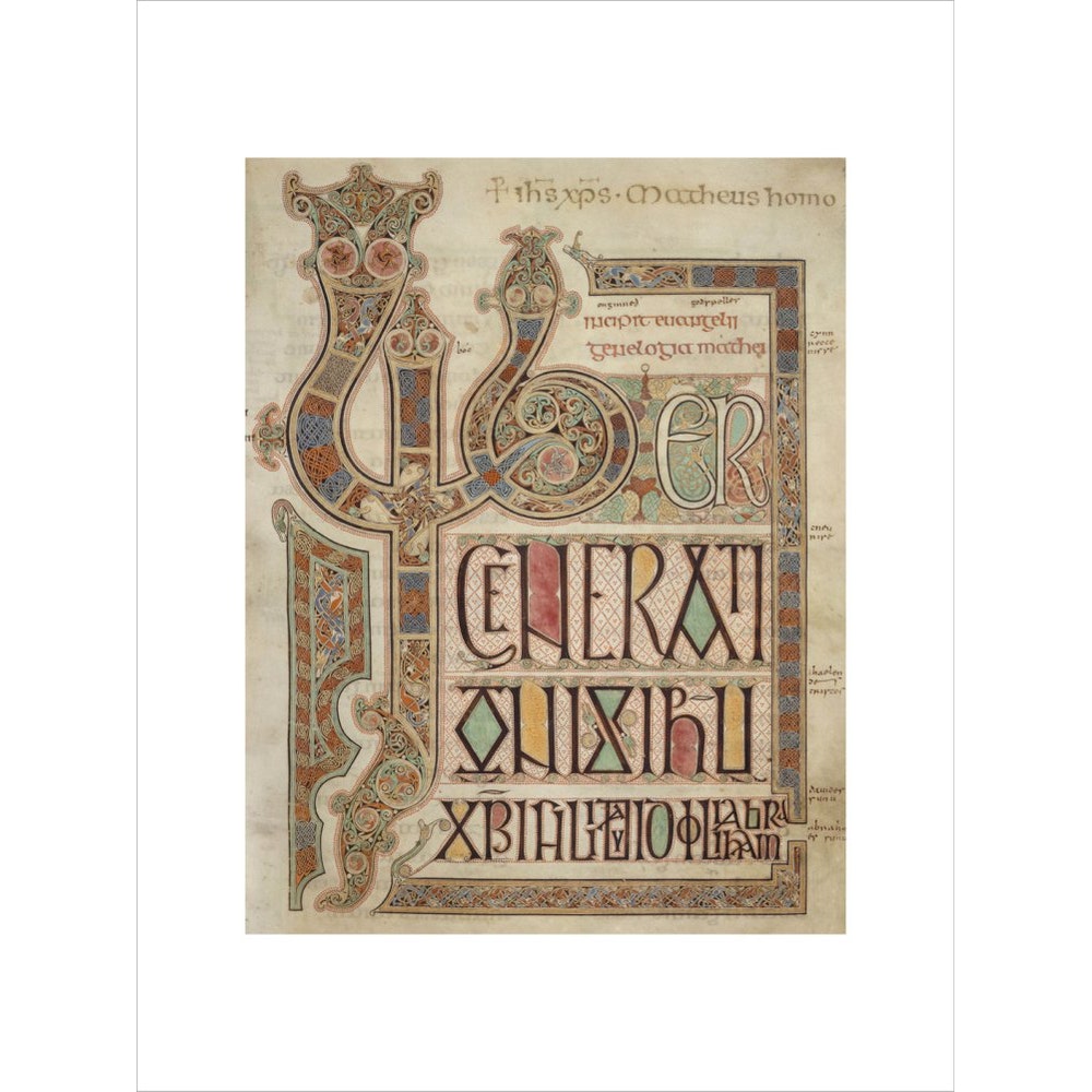 Incipit page of St. Matthew's Gospel print unframed