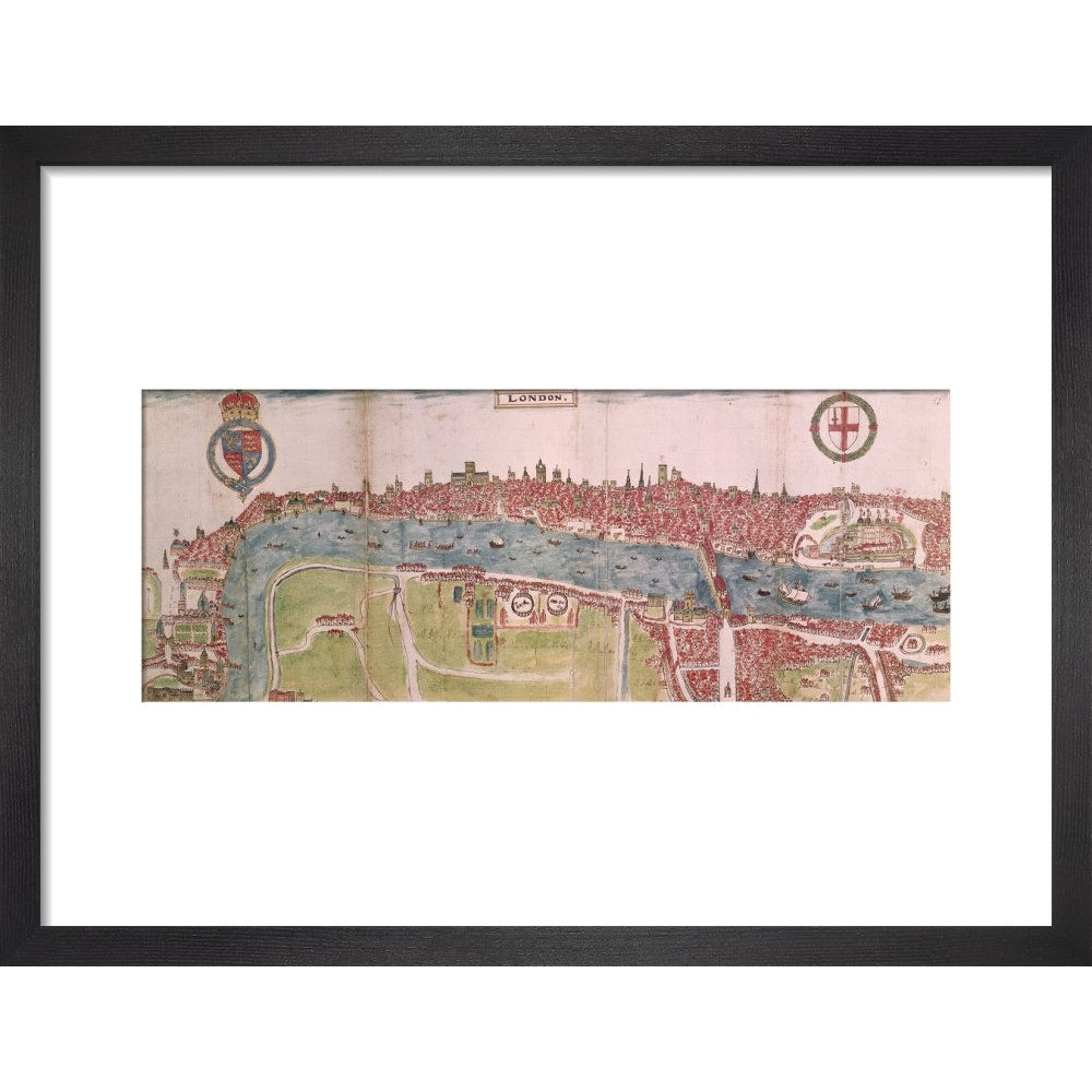 London panorama print in black frame