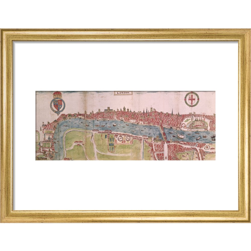 London panorama print in gold frame