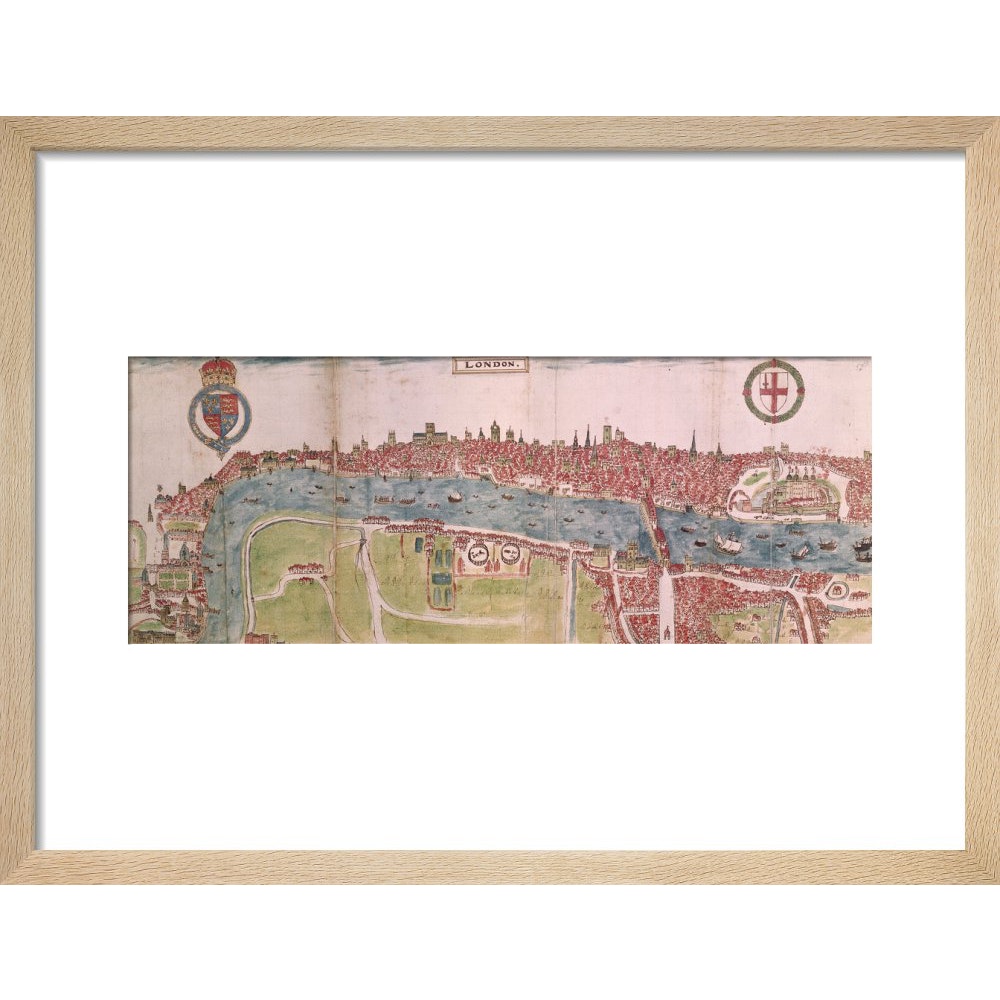 London panorama print in natural frame