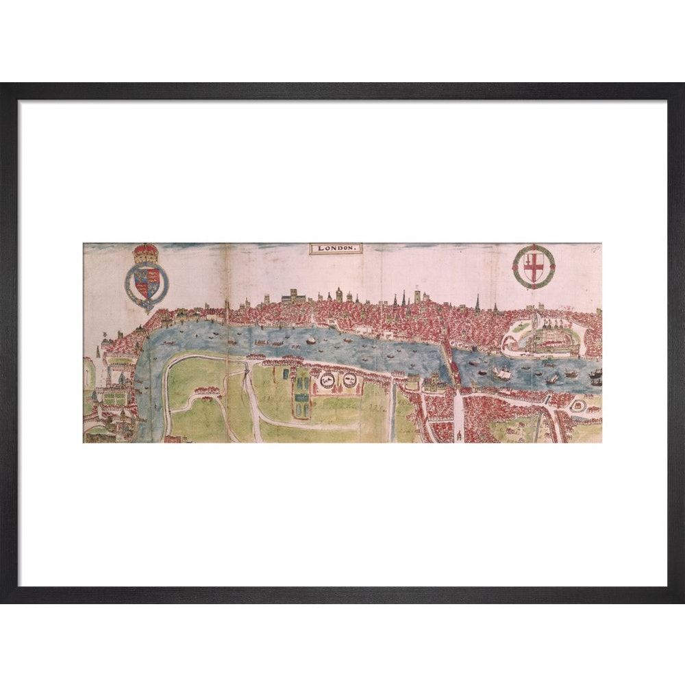 London panorama print in black frame