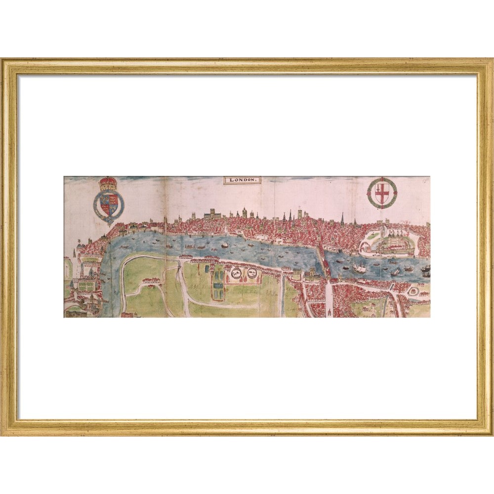 London panorama print in gold frame