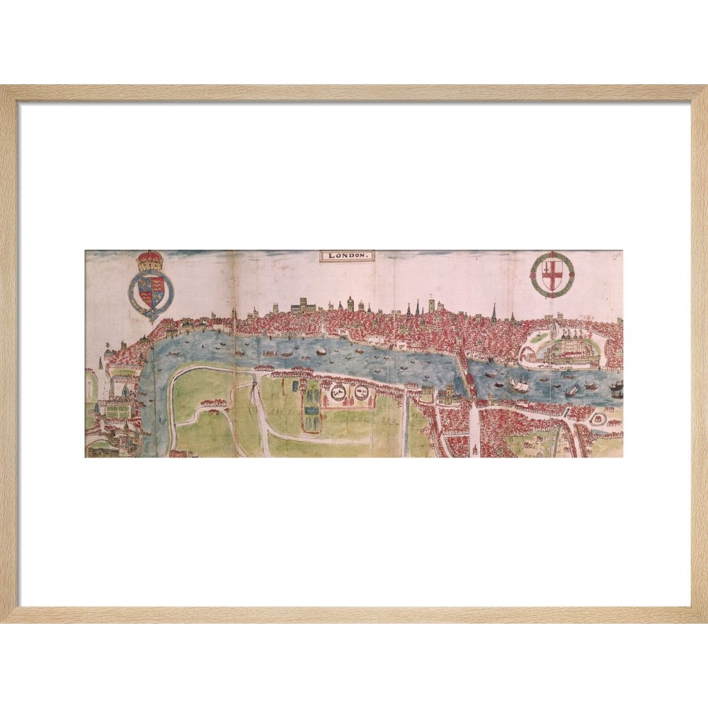London panorama print in natural frame