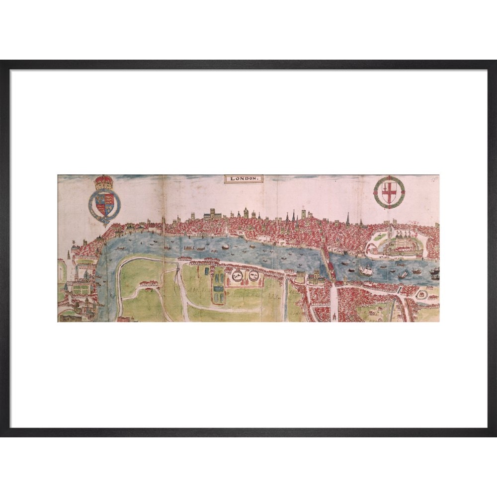London panorama print in black frame