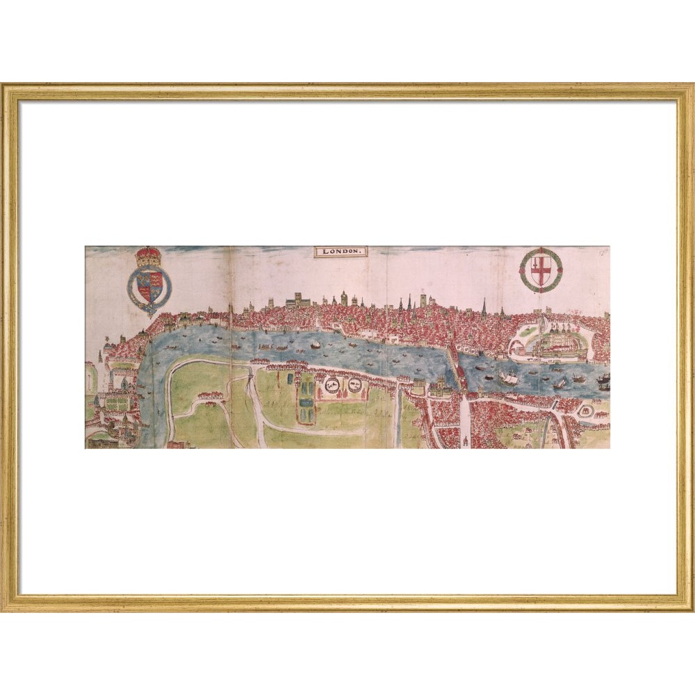 London panorama print in gold frame