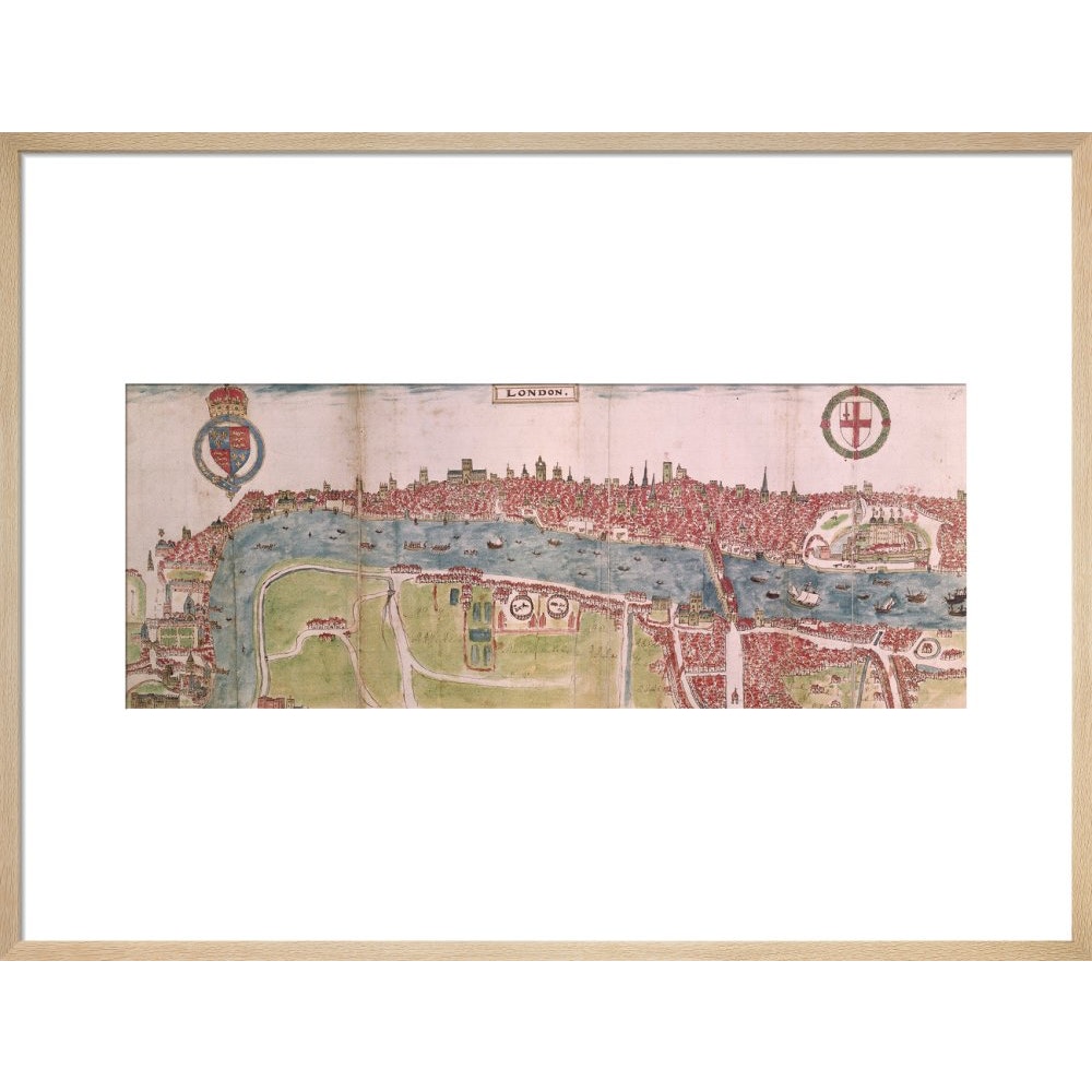 London panorama print in natural frame
