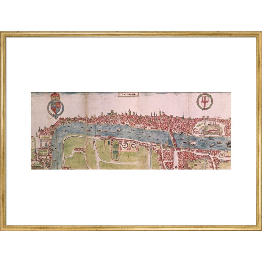 London panorama print in gold frame
