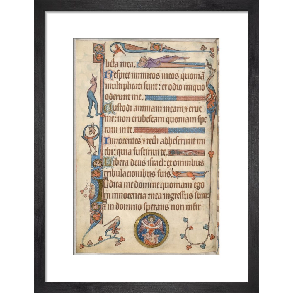 Luttrell Psalter print in black frame