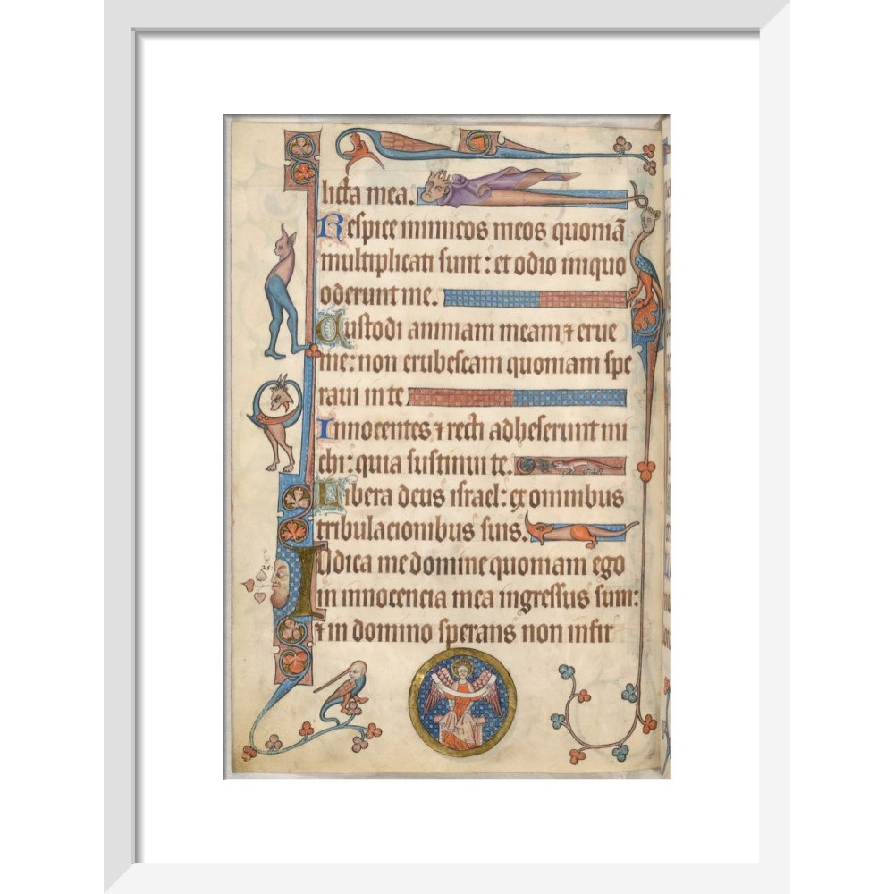 Luttrell Psalter print in white frame
