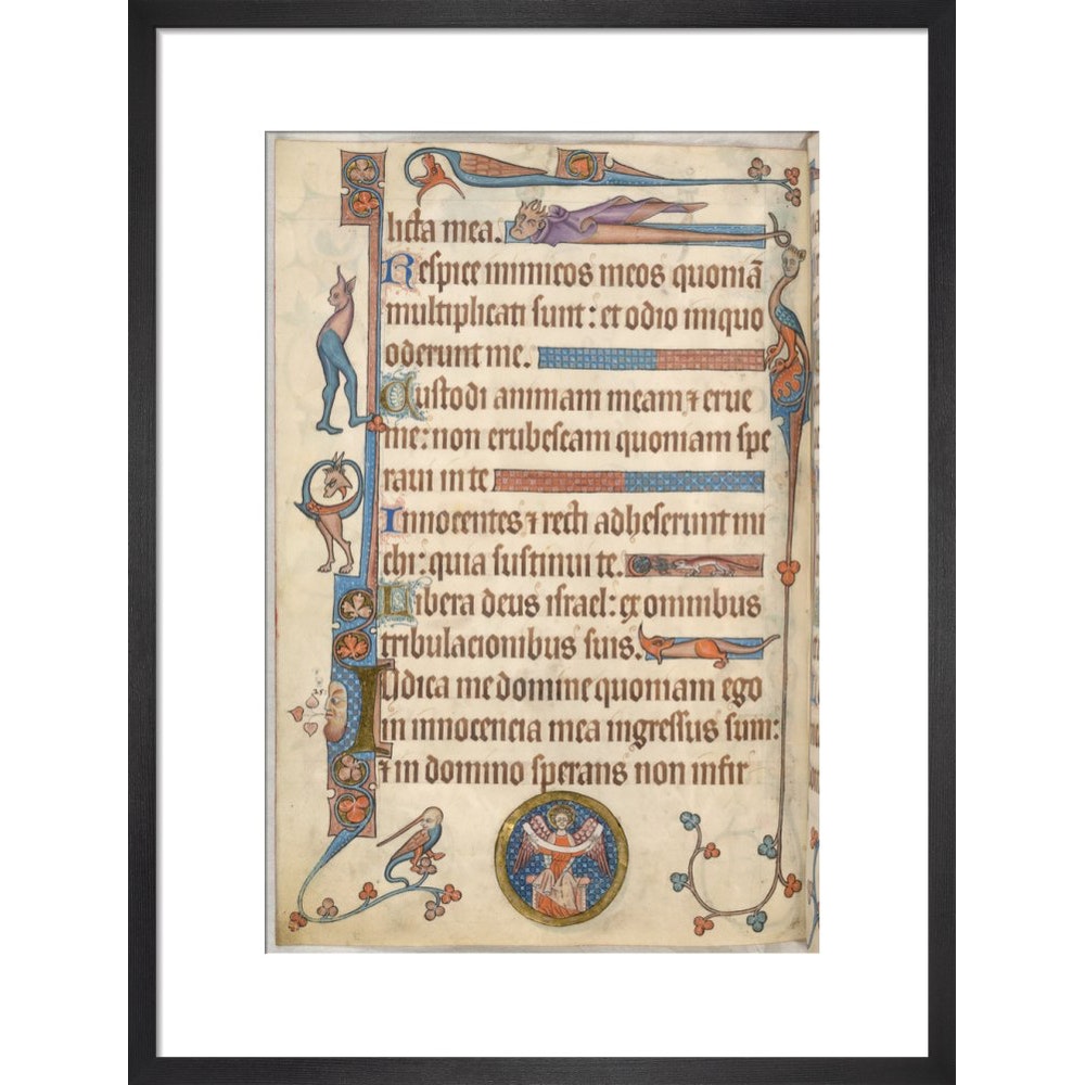 Luttrell Psalter print in black frame