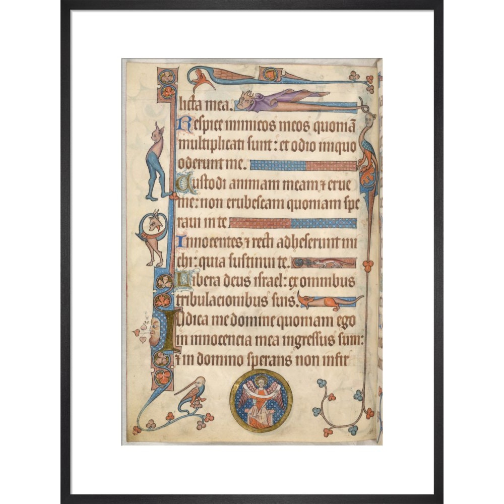 Luttrell Psalter print in black frame
