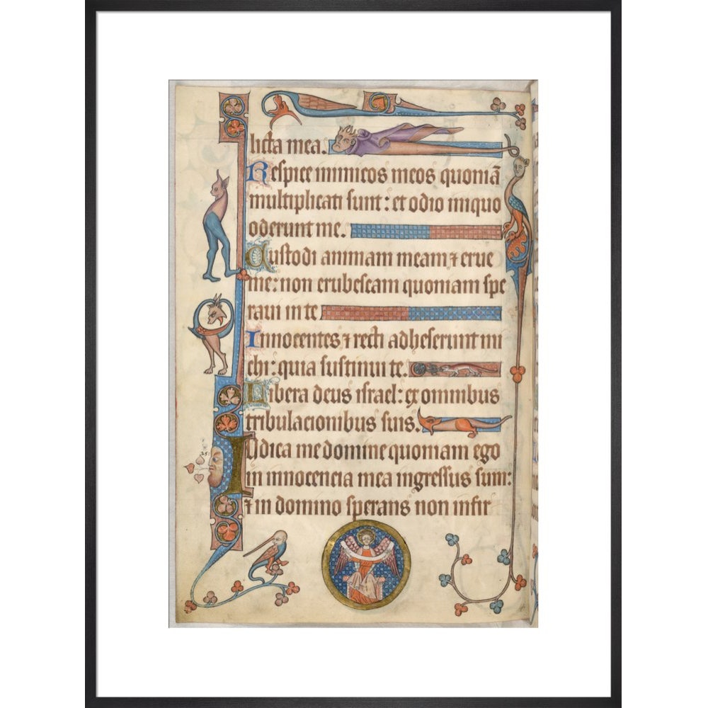 Luttrell Psalter print in black frame