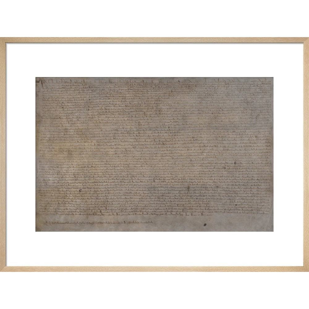 Magna Carta (1215) print in natural frame
