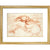 Notebook of Leonardo da Vinci (The River Arno) print in gold frame